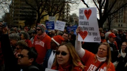 nea rally with teachers