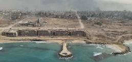 gaza coast in ruins