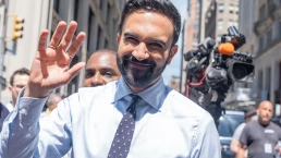 Zohran Mamdani who is likely to become next mayor of the city attends Pride parade on a theme 'Rise Up: Pride in Protest' on 5th Avenue in New York on June 29, 2025.