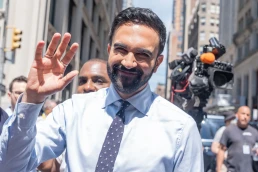 Zohran Mamdani who is likely to become next mayor of the city attends Pride parade on a theme 'Rise Up: Pride in Protest' on 5th Avenue in New York on June 29, 2025.
