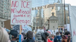 no ice no national guard in chicago protest
