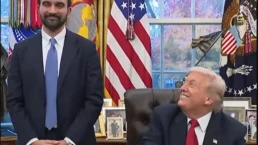 trump smiling at mamdani