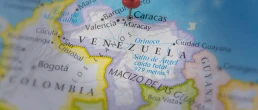caracas, Venezuela on a map