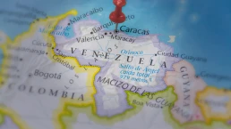 caracas, Venezuela on a map