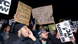 New York City, New York, United States of America - October 22 2025: Anti-ICE protest in New York City after Canal Street ICE Deportation Raid