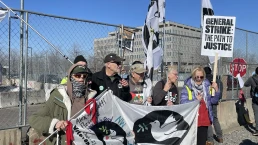 ann wright protesting in minneapolis with veterans for peace