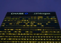 London, United Kingdom - October 27, 2024: The Chase and J.P. Morgan building in Canary Wharf, London, is a prominent office tower that serves as a key part of the financial district.