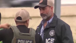 A screenshot from a news story about the ties between the Dallas police and ICE.(CBS Texas)