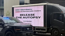 dnc members release the autopsy mobile billboard in new orleans