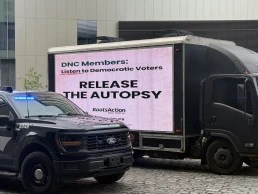 dnc members release the autopsy mobile billboard in new orleans