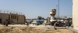 Displaced Palestinians stay in Asda prison in Khan Younis after the Israeli army ordered them to leave their homes, amid Israel-Hamas conflict, on July 24, 2024.
