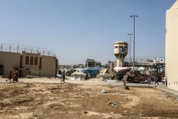 Displaced Palestinians stay in Asda prison in Khan Younis after the Israeli army ordered them to leave their homes, amid Israel-Hamas conflict, on July 24, 2024.