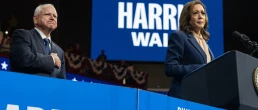 Vice President Kamala Harris speaks at the rally in Liacouras Center at Temple University in Philadelphia, PA on August 6, 2024 to introduce her running mate - Governor of Minnesota Tim Walz