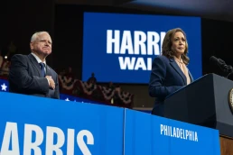 Vice President Kamala Harris speaks at the rally in Liacouras Center at Temple University in Philadelphia, PA on August 6, 2024 to introduce her running mate - Governor of Minnesota Tim Walz