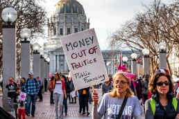 January 19, 2019 San Francisco / CA / USA - Participant to the Women's March event holds 