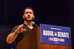 Grand Rapids, MI USA, July 19, 2026 The People V. The Powerful with Bernie Sanders, Alexandria Ocasio-Cortez, and Dr. Abdul El-Sayed campaign rally.