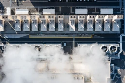 aerial view of hyperscale data center cooling