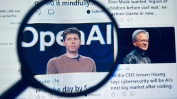 Close up view of a magnifying glass focusing on an online article featuring Sam Altman and the OpenAI logo on a digital display. Kolkata, West Bengal, India, September 12, 2026