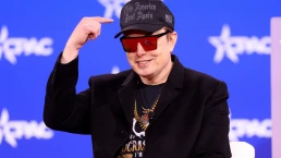 Elon Musk speaking at the 2025 Conservative Political Action Conference (CPAC) at the Gaylord National Resort & Convention Center in National Harbor, Maryland