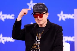 Elon Musk speaking at the 2025 Conservative Political Action Conference (CPAC) at the Gaylord National Resort & Convention Center in National Harbor, Maryland