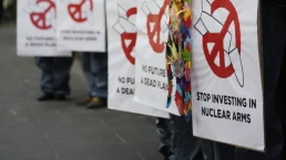 Protest against investments in nuclear weapon companies