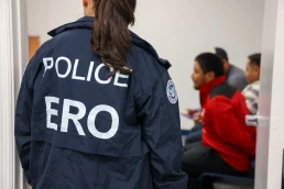 U.S. Immigration and Customs Enforcement (ICE) Enforcement and Removal Operations' (ERO) officers in West Palm Beach, Florida on February 14, 2025