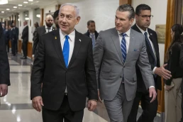 Secretary of Defense Pete Hegseth hosts a bilateral exchange with Israeli Prime Minister Benjamin Netanyahu at the Pentagon, Washington, D.C., Feb. 5, 2025.